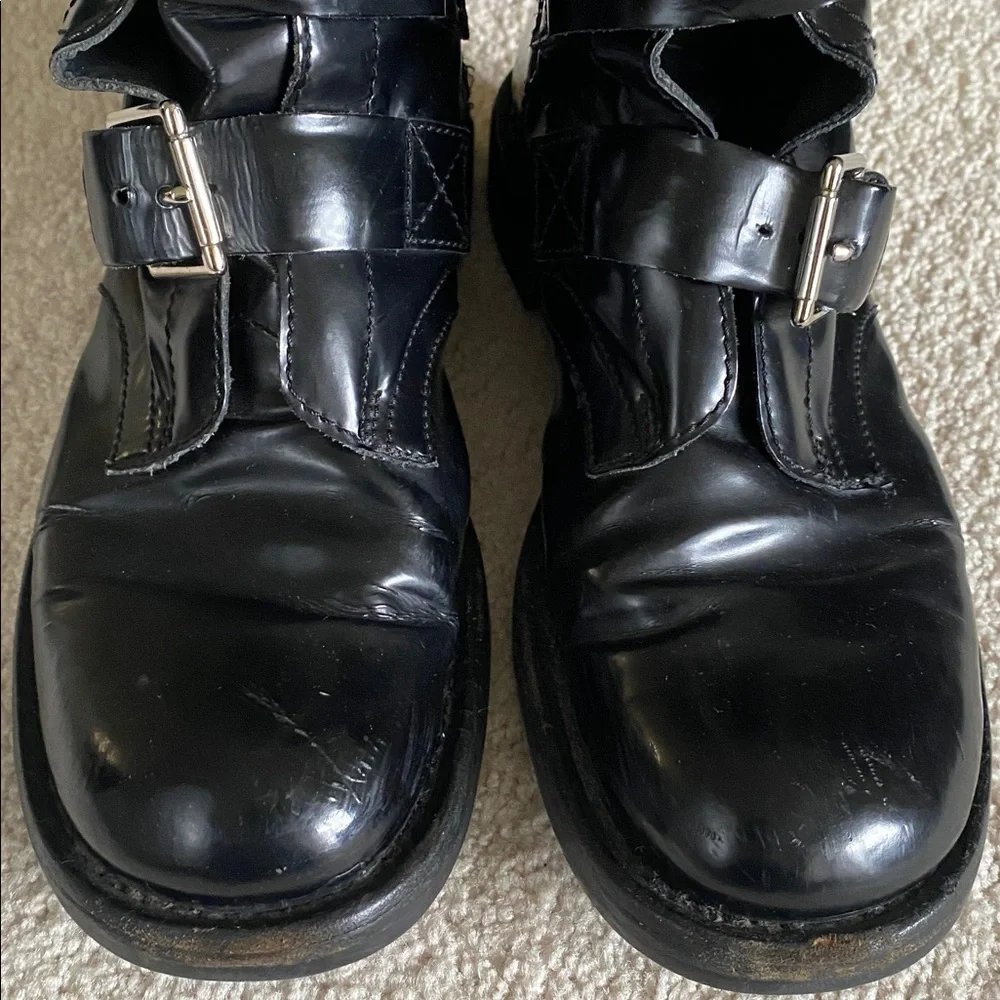 Celine Boots - Patent Leather combat boots with buckles. - Picture 6 of 9